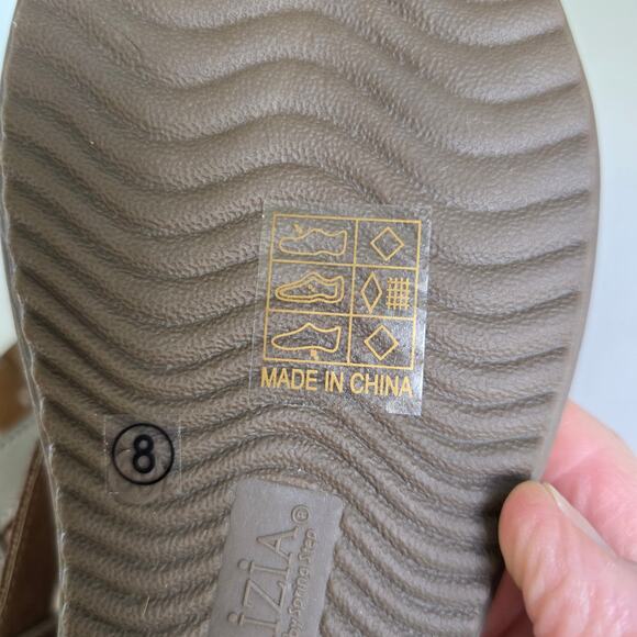 Patrizia By Spring Step Volcanic T-Strap Sandals Women's 8 Gray Beaded Comfort - Picture 10 of 10